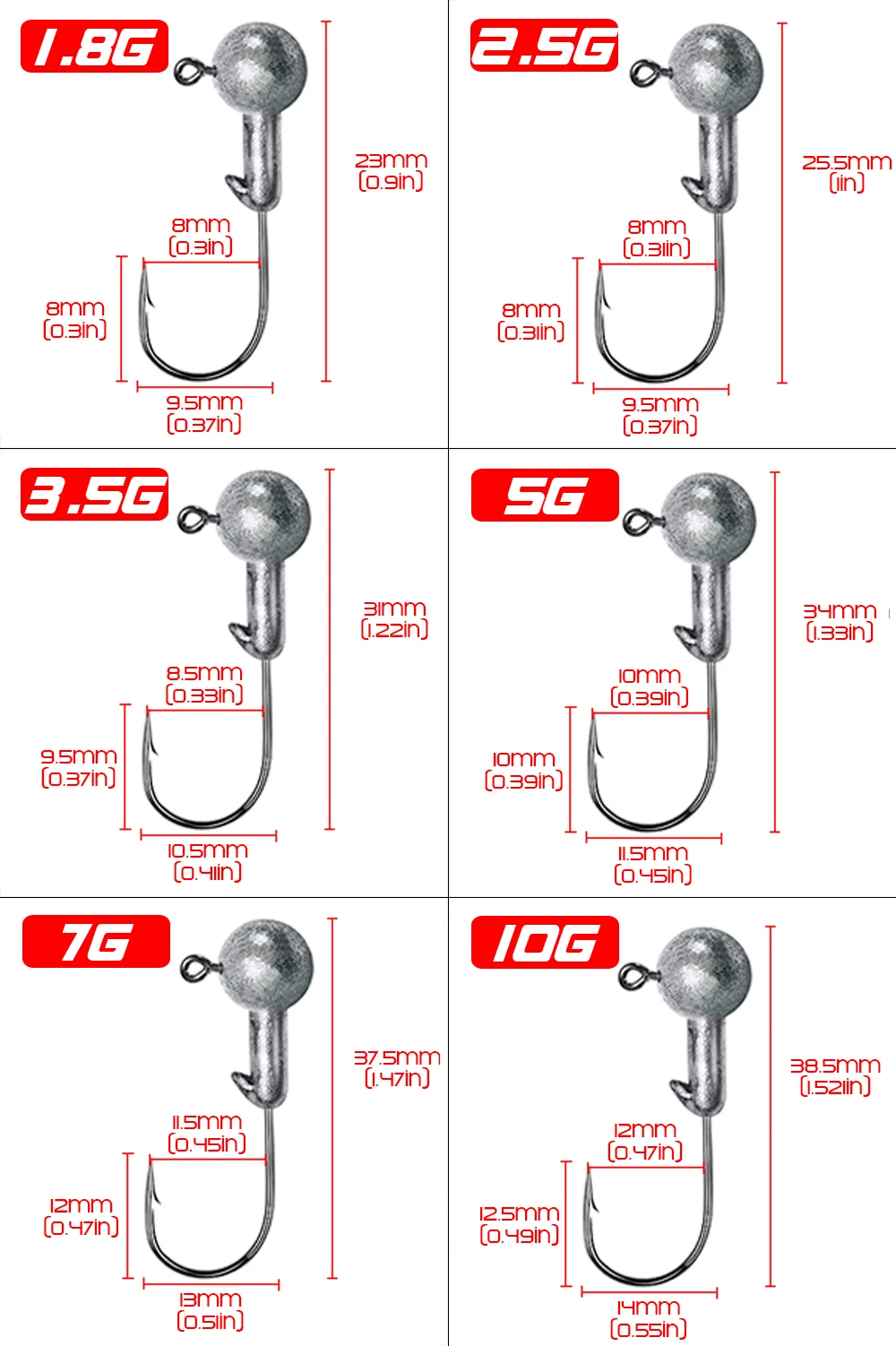 10 шт./лот Lead Jig Head крюк 1 8g 2.5g 3.5g 5g 7 г круглый шар серебристого цвета со свинцовым