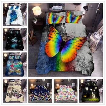 

Butterfly Bed Cover Set Cartoon Duvet Cover for Adult Child Pillowcases Comforter Quilt Bedding Set Home Textile Drop Shipping