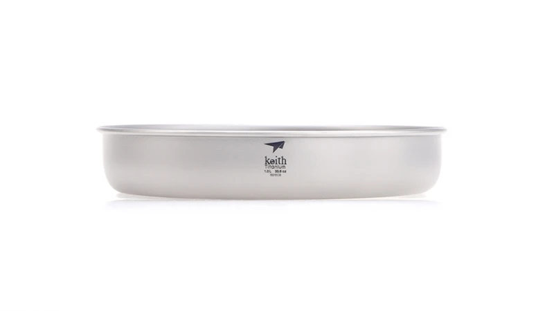 Keith Ti8702 Ultralight Titanium Plate Outdoor Camping Cookware Dishes Eco-Friendly Kitchenware Dinnerware Tray 1L 150g D210mm