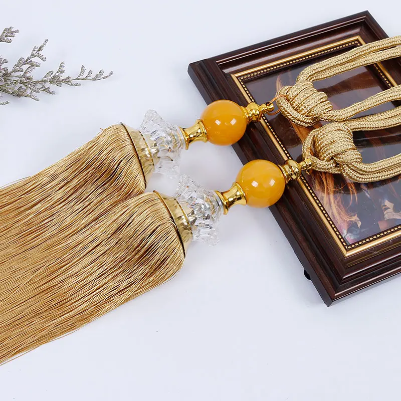 

New listing 1 pair of jade single ball curtain hanging ball curtain strap high-end tassel curtain decoration accessories