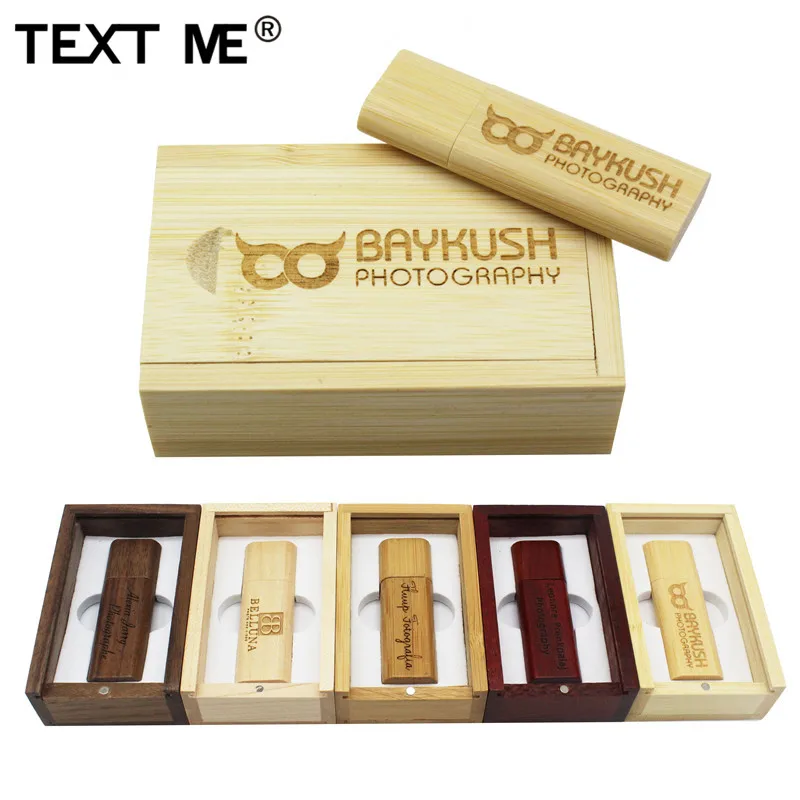 TEXT ME подарок флешка деревянный + коробка персонализированный логотип usb флэш
