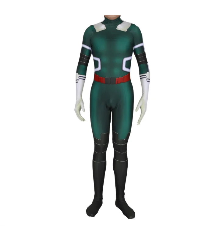 Карнавальный костюм героя мультфильма «Мой герой» Деку, супер герой зентай, комбинезоны, боди, костюм для взрослых и детей на Хэллоуин и Рождество