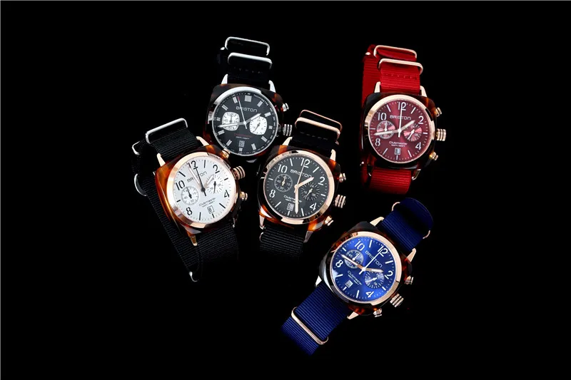 Original BRISTON Couples Wristwatches High Quality Classic Neutral Quartz Watches Sliver Bezel/Black Dial With Black Color Strap