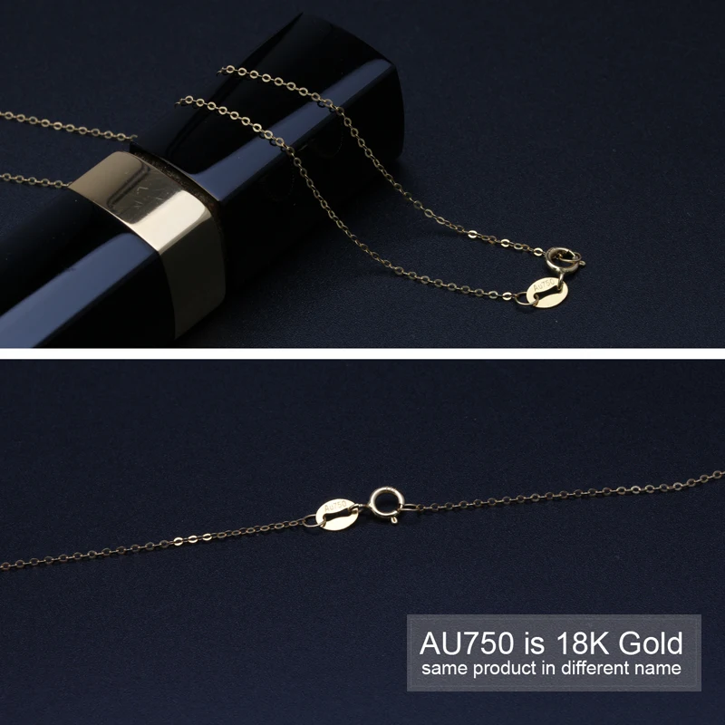 Wholesale Necklace 18K Genuine White Yellow Gold Chain Au750 Necklace Pendant Wendding Party Gift For Women
