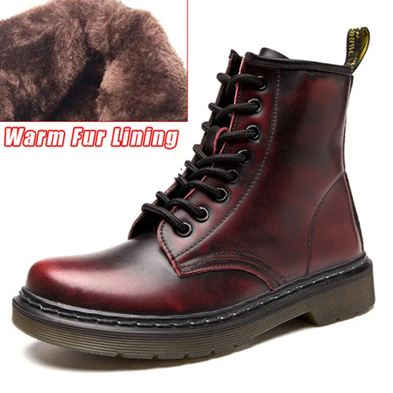 Red Fur LAKESHI/женские ботинки из натуральной кожи; популярные ботильоны; женская обувь; сезон осень-зима; Женские ботинки в байкерском стиле; женские ботильоны - Цвет: Red Fur