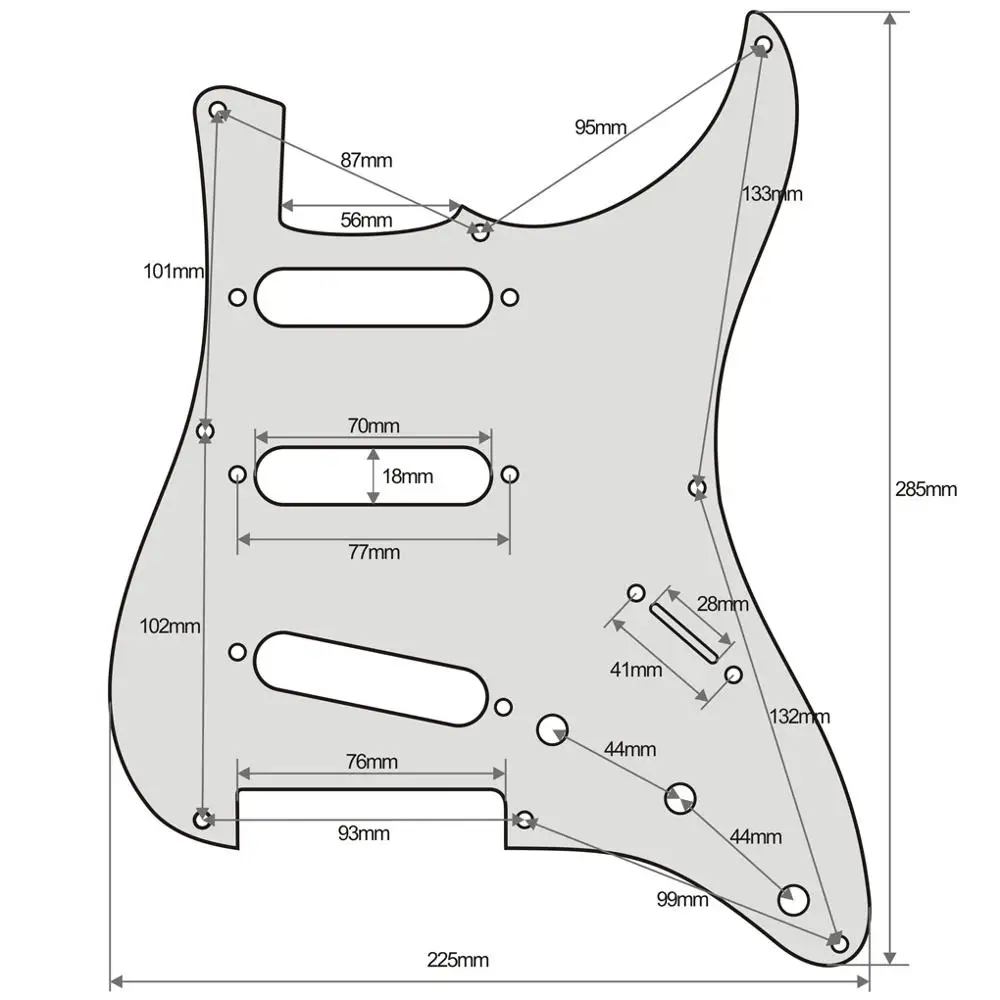 8 отверстий SSS электрогитара Pickguard скретч пластина крем 3Ply для FD Винтаж Страт гитары аксессуары