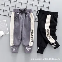 Детские брюки для мальчиков и девочек; детские брюки; сезон осень-зима; Новинка года; стильные спортивные брюки; хлопковые детские брюки с завязками на лодыжках