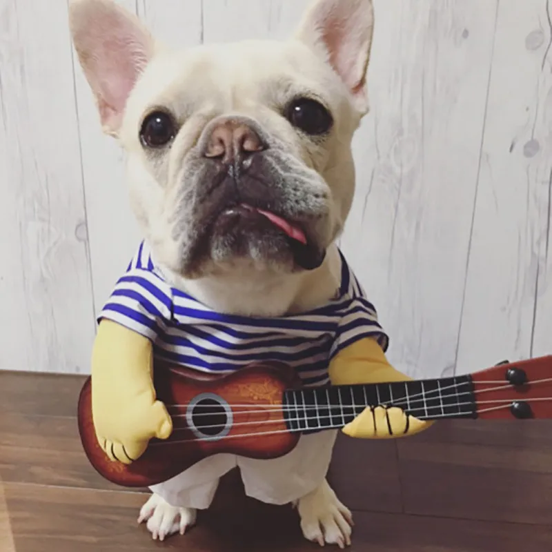 Прекрасная гитара плеер Pet Одежда с принтом в виде собак вечерние Косплэй щенок Забавный костюм для кошки, собаки, пальто, спортивный костюм