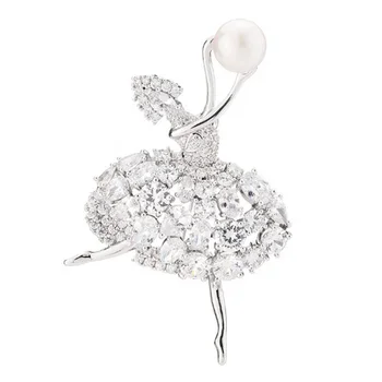 

Retro Crystal Brooch Creative Angel Girl Brooch Wild Clothing Scarves Pin Party Brooch