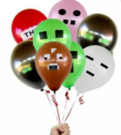 20 шт./лот, латексные шарики для игры в игры, зеленый, розовый, белый пиксель, Babyshower, мяч для вечеринки на день рождения, праздничные украшения, принадлежности, игрушки, инструмент, игры