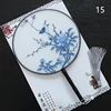 Chinese Style Round Fan with Wooden Handle Portable Printed Vintage Fan Dance Wedding Chinese Style Round Fan with Wooden Handle