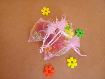 

17*23cm 30pcs Organza Bag Pink Drawstring bag jewelry packaging bags for tea/gift/food/candy small transparent Yarn bag