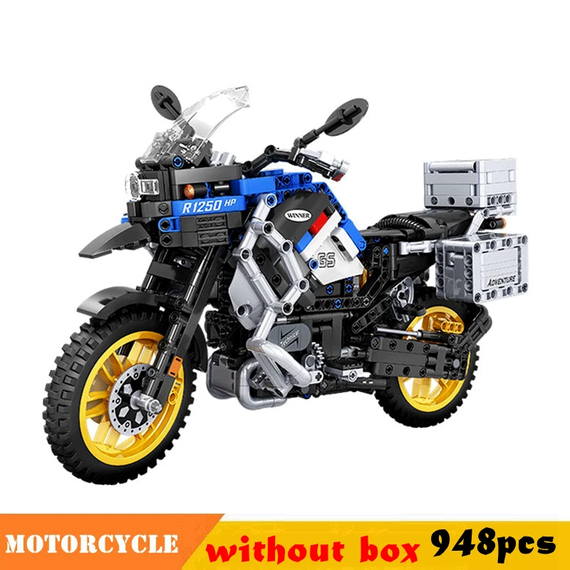 Motorcycle Technology Moto steam Racing Motorbike City Vehicle Sets Off Road Model Building Blocks MOC Kits Kids Toys | Игрушки и хобби