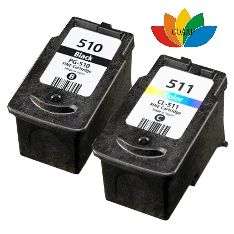 

2 PCS Compatible PG-510 CL-511 XL ink cartridge for canon 510 511 PIXMA MP230 MP240 MP250 MP260 MP270 MP280 MX320 MX350 Printer
