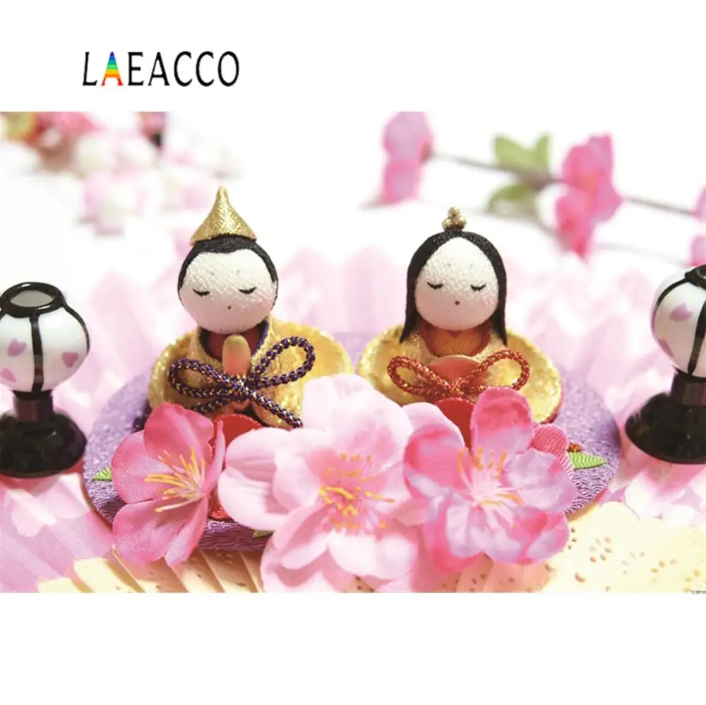 Laeacco фотофоны Весна цветок счастливая японская кукла фестиваль ребенок фотографический фон фотосессия Фотостудия