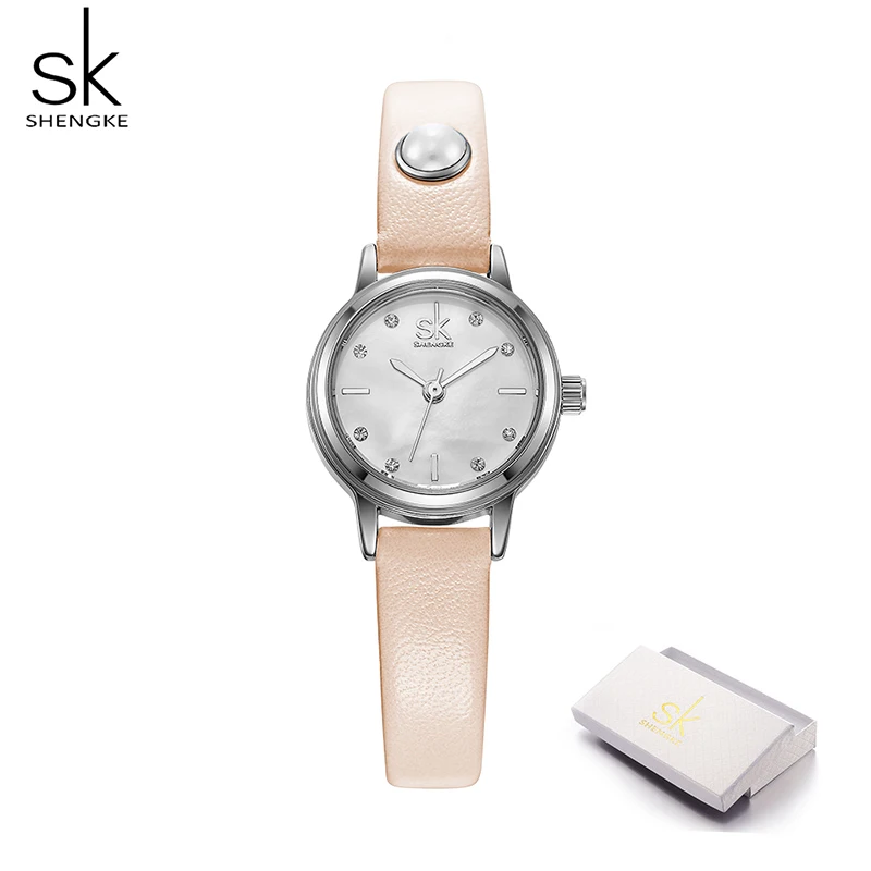Shengke Relojes Mujer платье женские часы брендовые Модные кварцевые часы женские наручные часы Часы Бизнес Montre Femme - Цвет: pink with box