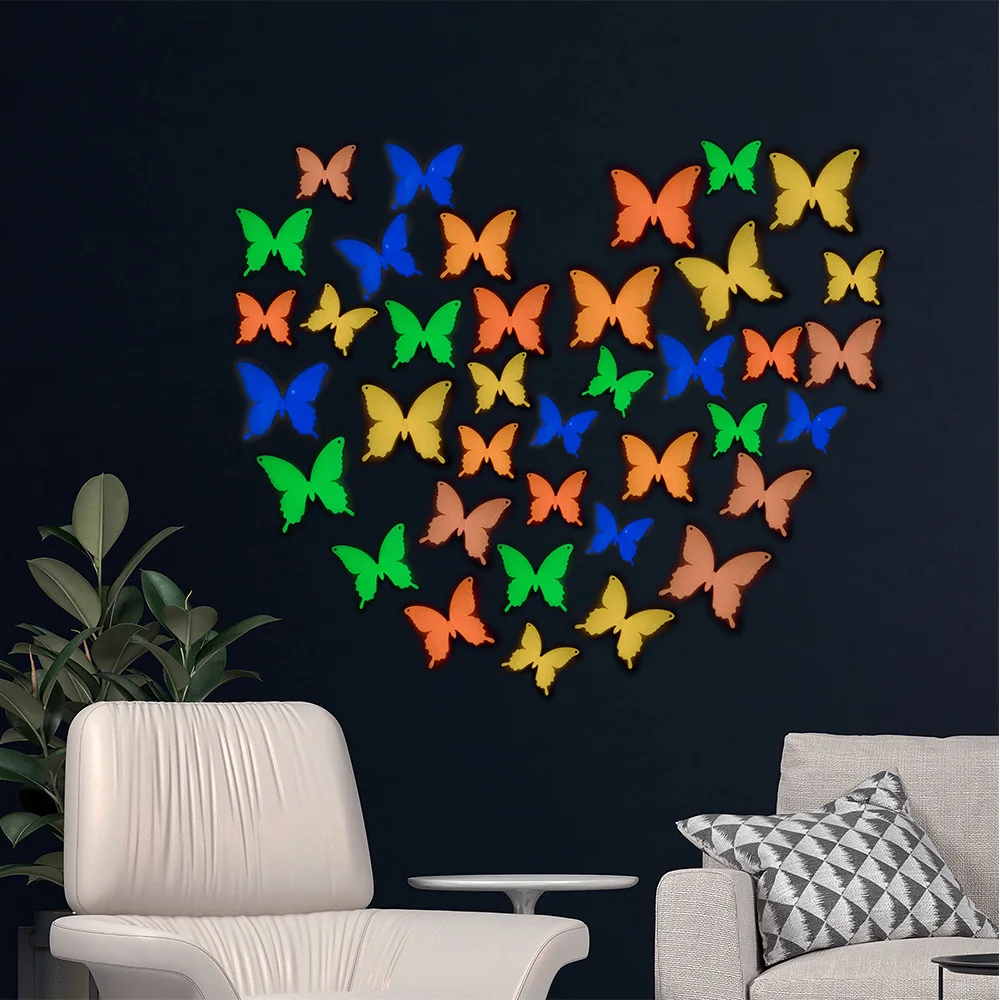  Butterfly Stickers,Leaf Stickers,Butterfly Wall Stickers Set,3D  Butterfly Wall Decor for Water Bottles Cup Skateboard Decals Bumper Stickers  for Cars (Colorful Butterfly) : Baby