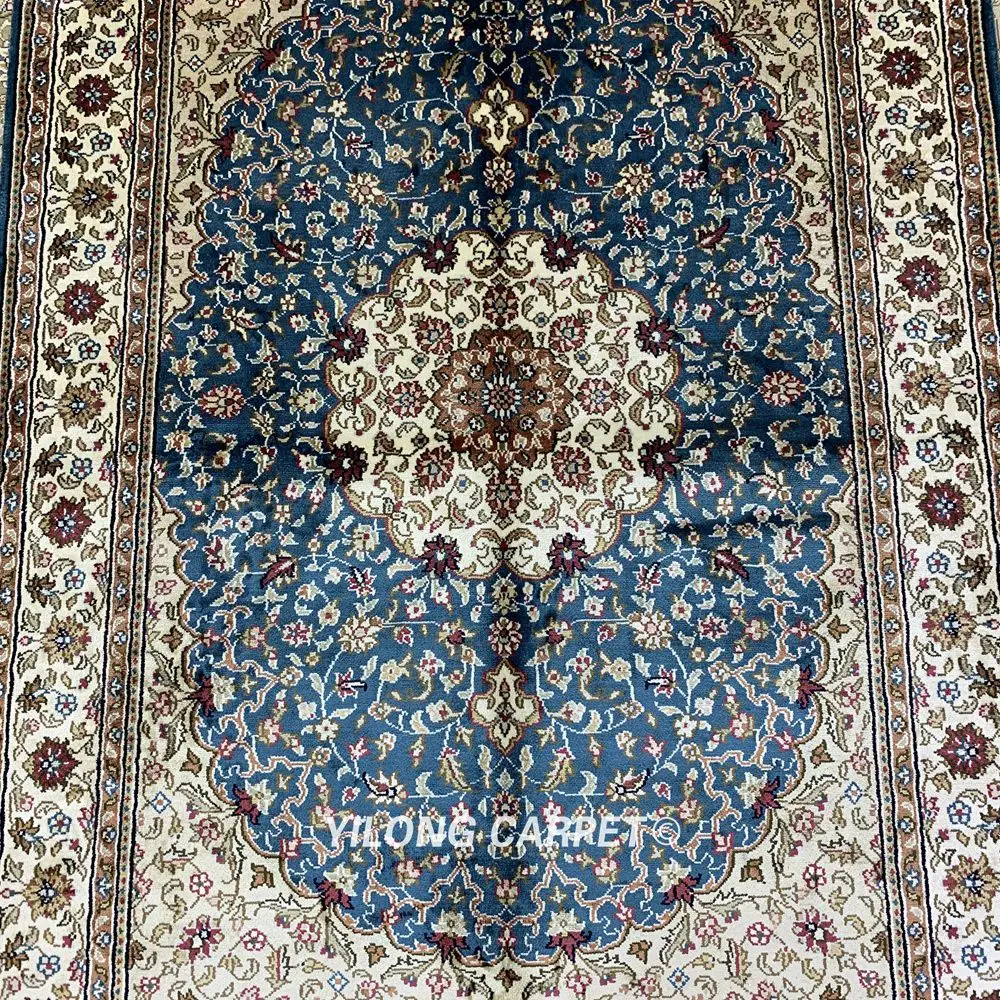 Yilong 2,7 'x4' ручной персидский синий ковер Восточный античный турецкий ковер(HF209B