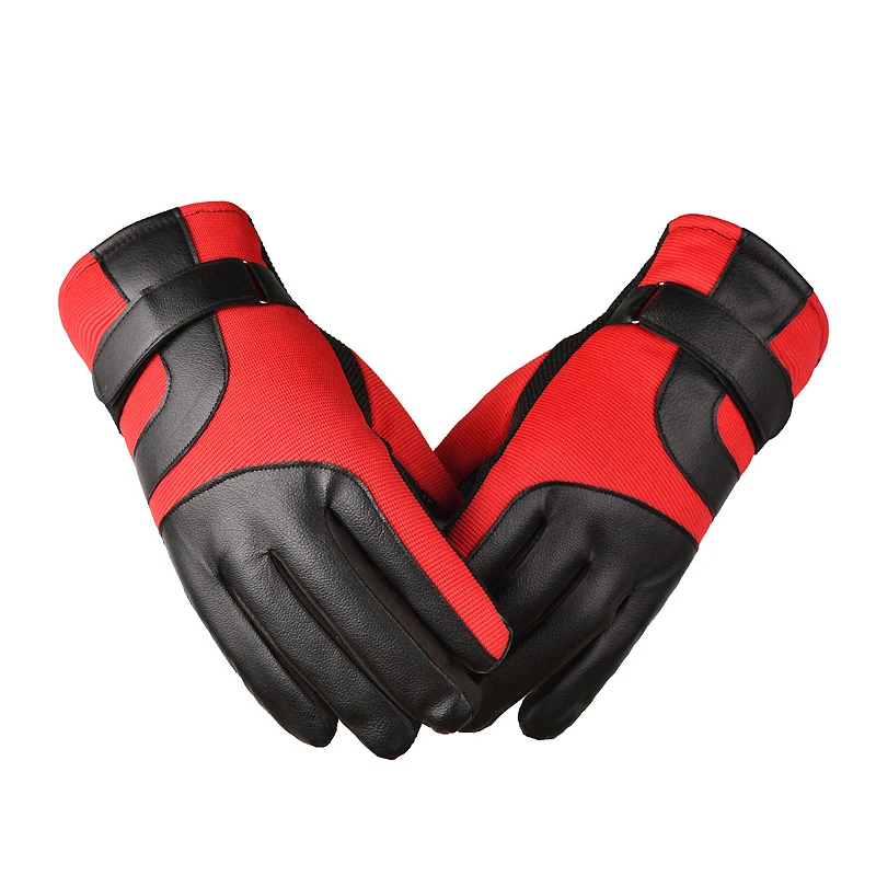 Зимние перчатки из искусственной кожи для женщин и мужчин, водонепроницаемые перчатки, перчатки для вождения лыж, езды на открытом воздухе