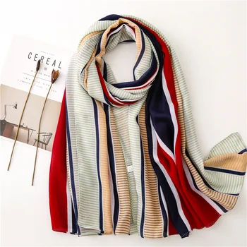 

KYQIAO ladies winter scarf Women Brand Fashion striped Shawl Scarf stripes Soft Wrap Pashminas Sjaal Muslim Hijab Snood
