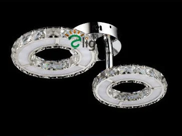 clear 2 light Современный минимализм Lustre De Cristal Led Люстра для фойе Роскошные покрытые зеркалом стальные кольца Круглая Люстра - Цвет абажура: clear 2 light