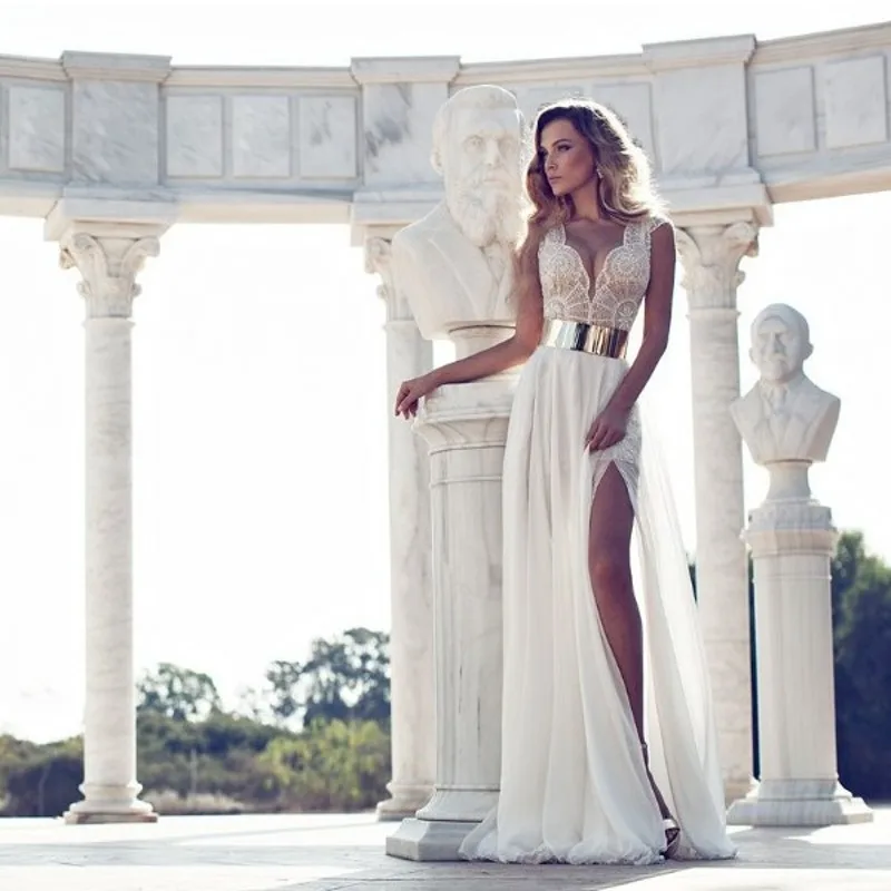 

2018 Summer Style Vino Front Slit bridal Gown Abiti Da Sposa Hochzeitskleid Trouwjurk Long Sexy mother of the bride dresses