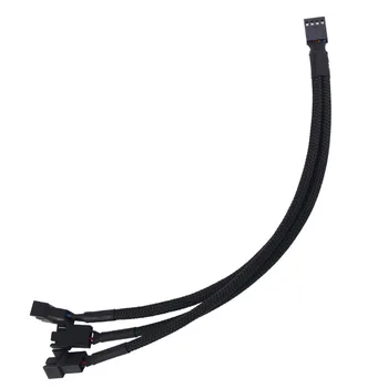 

22AWG 30cm Motherboard Internal 3Pin Female Cooling Fan Port 1 To 3 Parallel Link Splitter Power Sleeved Cable