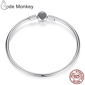 

Qikaola Authentic 100% 925 Sterling Silver Snake Chain Heart Bangle & Bracelet Luxury Jewelry CMC904