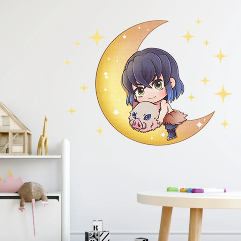 Cute Anime Wall Stickers For Kids Rooms Kawaii Room Decor Child Bedroom