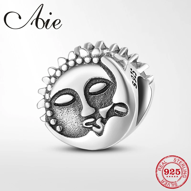 

Romantic 925 Sterling Silver Moon and sun kiss Beads Charms Fit Original Pandora Charm Bracelet Jewelry making 2019
