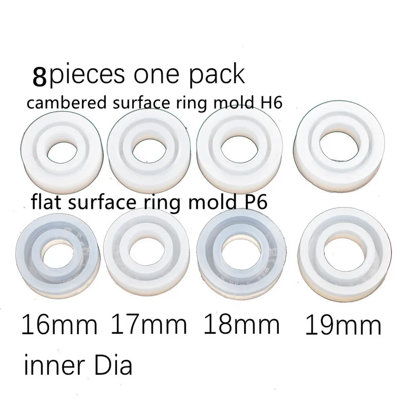 8pieces ring mold 8 шт. плоское дугообразное кольцо силиконовая форма для ювелирных изделий Кольцо полимерная Форма Смола силиконовая форма ручной работы инструмент DIY ремесло эпоксидная - Цвет: 8pieces ring mold