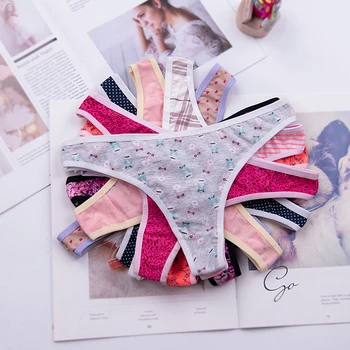 

Cotton Thong Women's Panties Underwear Women Lace Soft Briefs Sexy Lingerie low Waist lingerie g-string 5pcs/Lot ac143