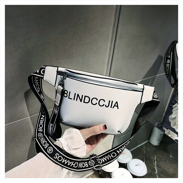 

Bag Korean-style Ulzzang Harajuku Oblique Disco Dancing WOMEN'S Bag New Style Pu Lettered Strap Shoulder Chest Bag Wallet Fashio