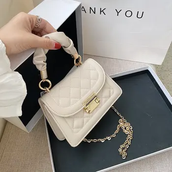 

Folding Handle white Crossbody Bags For Women 2020 Handbag Small Bag PU Leather Design Luxury Hand Bag Ladies Designer Bags