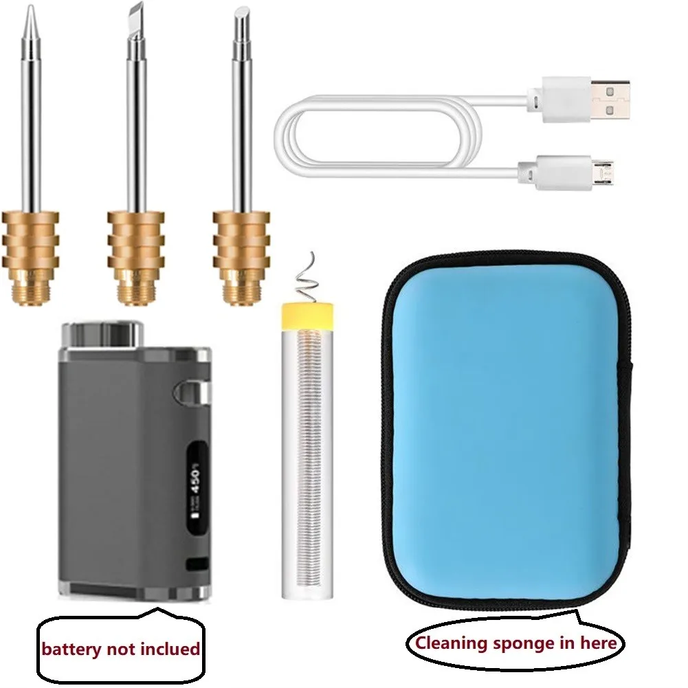 best soldering iron for electronics 8pcs/set Portable Rechargeable Battery Soldering Iron USB Handheld Wireless Welding Pen 1W-75W Cleaning Sponge 10g Welding Wire hot stapler plastic welder