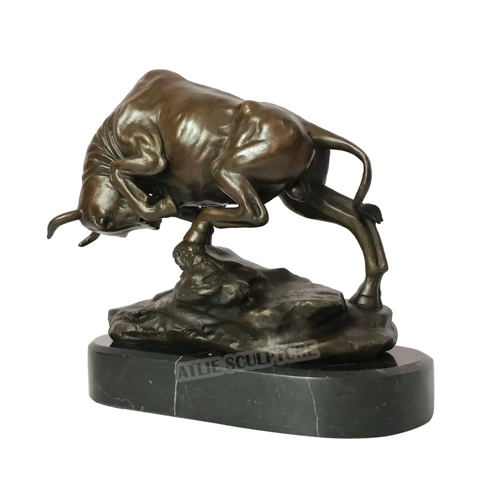 ブロンズブル彫刻 屋外 オフィス 書斎 家の装飾用の動物の置物 Outlet Outlet Phoneoutlet Date Aliexpress