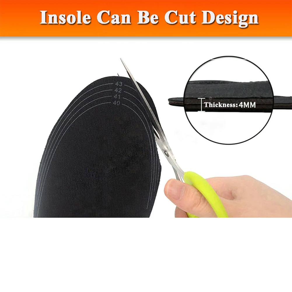 Cuttable Электрический нагрев моющийся коврик для обуви Зимний Комфорт USB черный стельки многоразовые ноги теплее углеродного волокна для мужчин и женщин