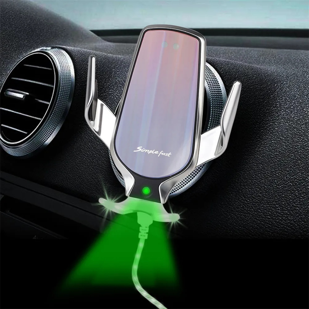 R9 smart sensor автомобильный беспроводной зарядный держатель для телефона простое Быстрое беспроводное зарядное устройство для huawei для iPhone X/8/XS/11 Pro Max