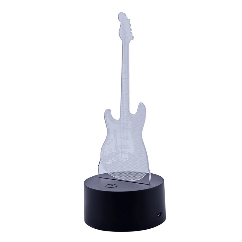 

ABSS-New 3D Electric Guitar Night Light 7 Color LED Change Touch Switch Table Desk Lamp Art Light Christmas Gift Valentines Kids