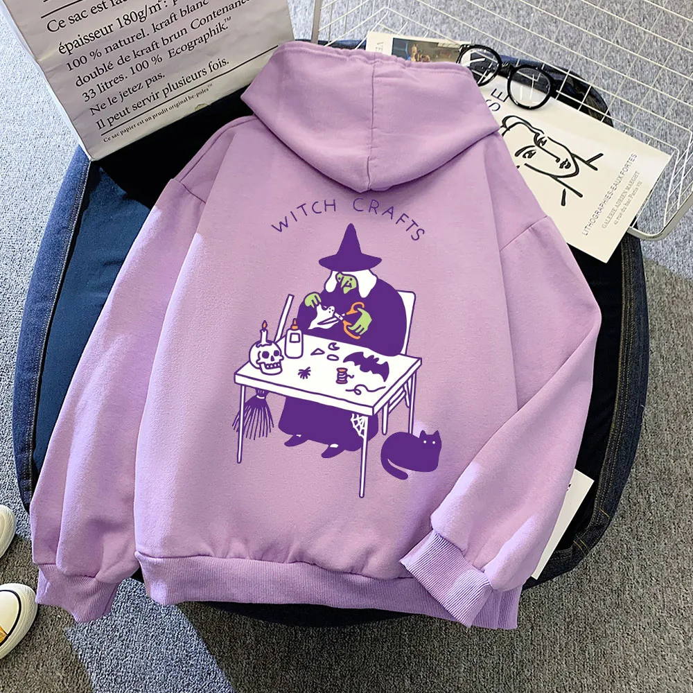 

Gothic Hoodie Harajuku Sweatshirt Women Winter Oversize Plus Size Graphic Hoodies Women Printed Witch Cat Hoodies Loose Oversize
