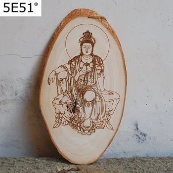 

Camphor Wood Depiction Statue Guanyin Bodhisattva Wall Hangers Creative Wood Painting Laser Carving Size 28*13CM