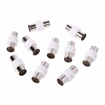 

10 Pcs RF Antenna FM TV Coaxial Cable TV PAL Female To Female Adapter Connector