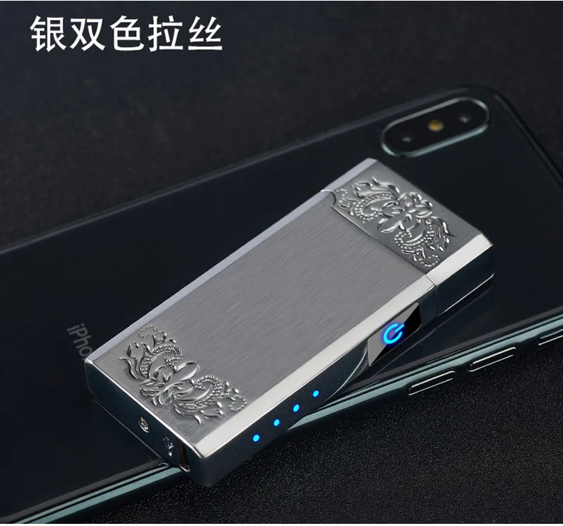 Двойной дуговой плазменный USB Зажигалка для курения Светодиодный дисплей питания Электрические перезаряжаемые зажигалки, сигареты гаджеты для мужчин aansteker