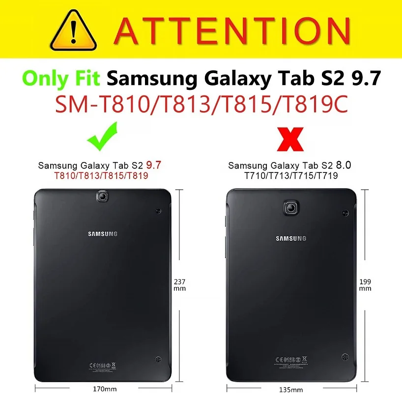 Чехол книжка для Samsung Galaxy TAB S2 9 7 T810 T813 T815 T819 с функцией автоматического