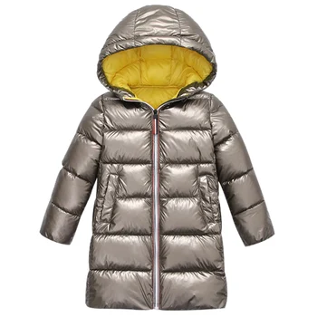 

Fashion bright 2020 winter new children's clothing space Sibling outfit down jacket boys and girls baby children thick long coat