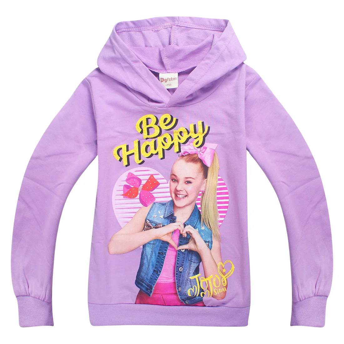 JOJO siwa/черный Детский свитер; топ с длинными рукавами; толстовки с капюшоном; футболка; одежда для малышей; Рождественская Одежда для девочек; футболки с капюшоном для малышей - Цвет: T7222-purple