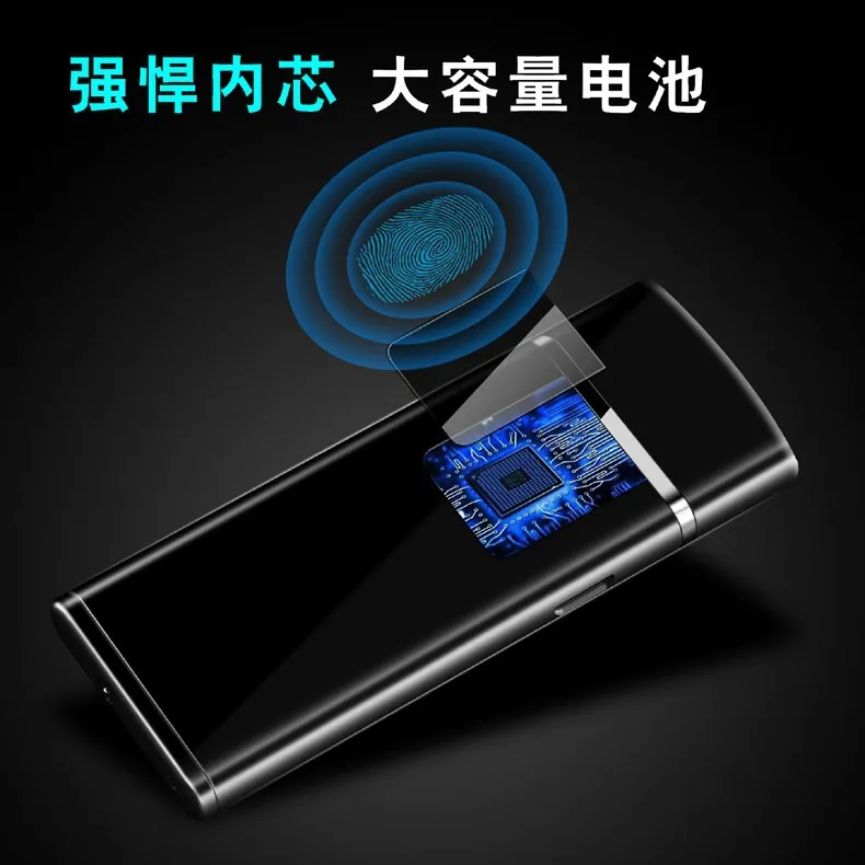 Новая ультратонкая электрическая зажигалка для сигарет с отпечатком пальца сенсорная USB Зажигалка перезаряжаемая нагревательная Проводная зажигалка