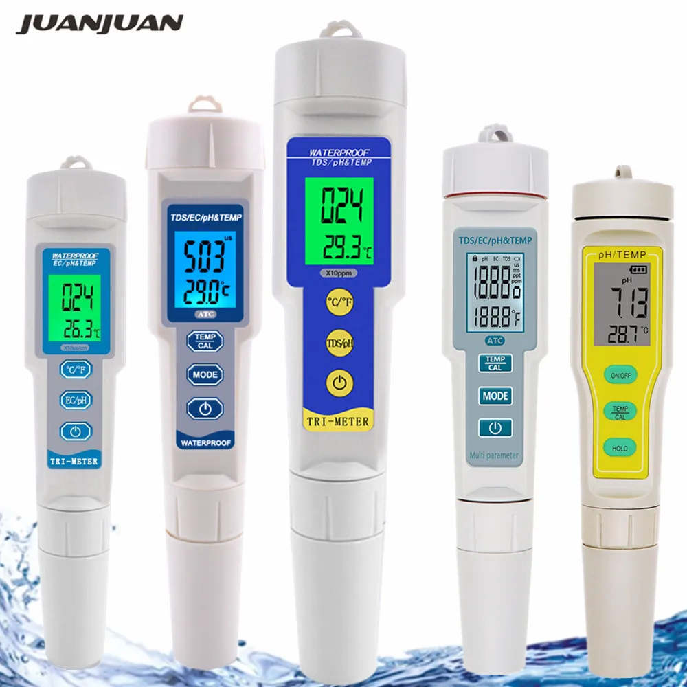 Conductivity Tester Aquarium Hydroponics PH/TDS&EC Meter Acidity Water Quality 
