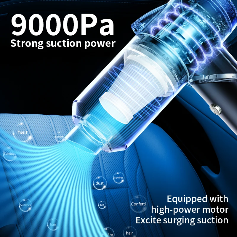 Handheld Vacuum Cordless Portable Handheld Vacuum Cleaner Rechargeable Car Vacuum Powerful Suction Wet Dry Vacuum Home and Car