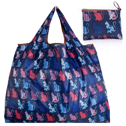 BIG Eco-Friendly Folding Shopping Bag Reusable Portable Shoulder Handbag for Travel Grocery Fashion Pocket Tote - Image 11